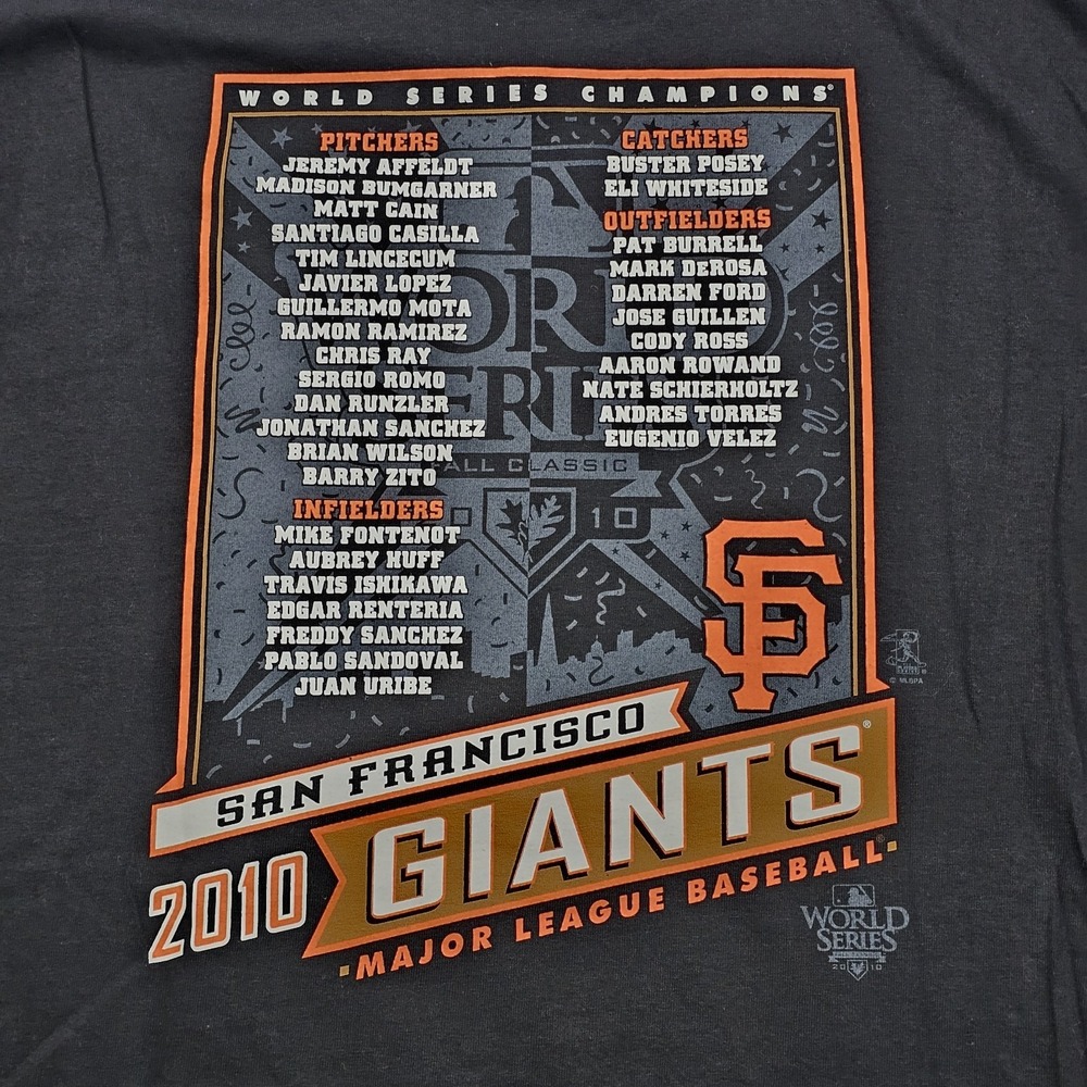 San Francisco Giants 2010 World Series Celebration T-Shirt Mens XL NWOT - Picture 10 of 10